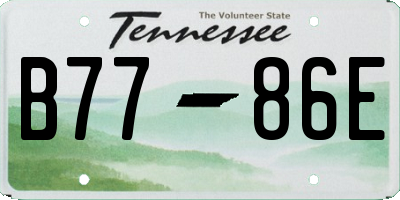TN license plate B7786E