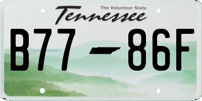 TN license plate B7786F