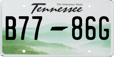 TN license plate B7786G