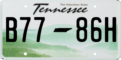 TN license plate B7786H