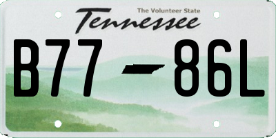 TN license plate B7786L