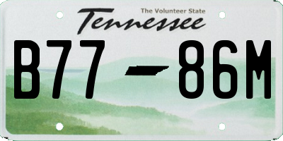 TN license plate B7786M