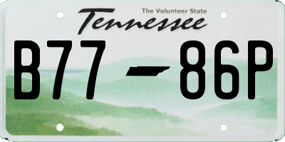 TN license plate B7786P