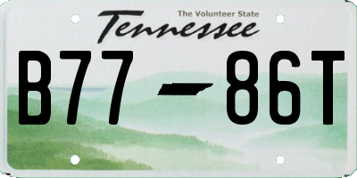 TN license plate B7786T