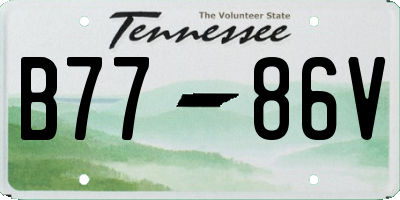 TN license plate B7786V