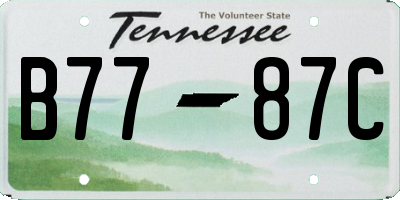TN license plate B7787C