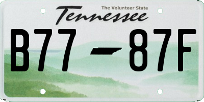 TN license plate B7787F
