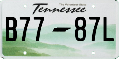 TN license plate B7787L