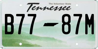 TN license plate B7787M