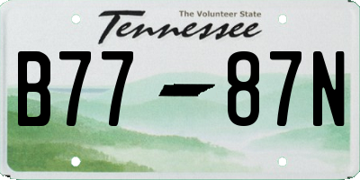 TN license plate B7787N