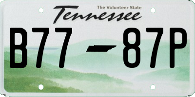 TN license plate B7787P