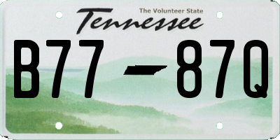 TN license plate B7787Q
