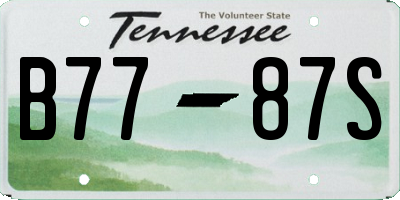 TN license plate B7787S
