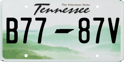 TN license plate B7787V