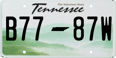 TN license plate B7787W