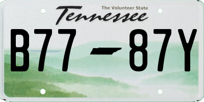 TN license plate B7787Y