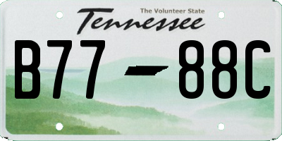 TN license plate B7788C