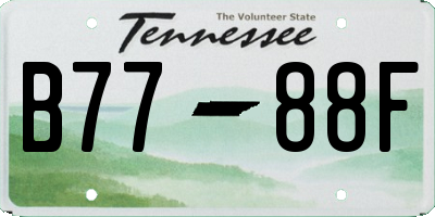 TN license plate B7788F
