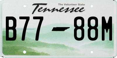 TN license plate B7788M