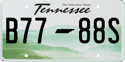 TN license plate B7788S