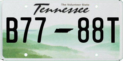 TN license plate B7788T