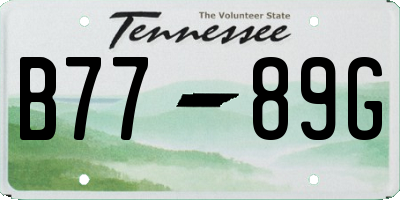 TN license plate B7789G