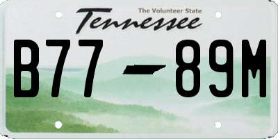 TN license plate B7789M