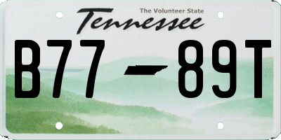 TN license plate B7789T