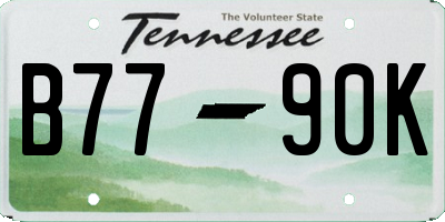 TN license plate B7790K