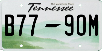 TN license plate B7790M