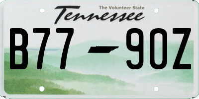 TN license plate B7790Z