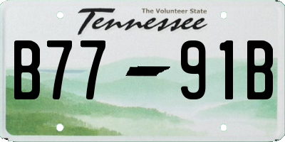 TN license plate B7791B