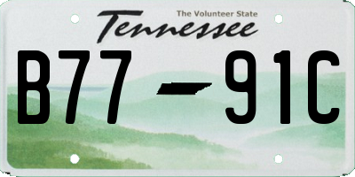 TN license plate B7791C