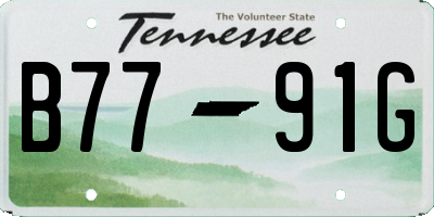 TN license plate B7791G
