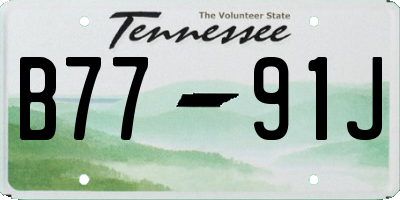 TN license plate B7791J
