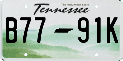 TN license plate B7791K
