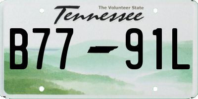 TN license plate B7791L