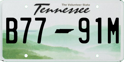 TN license plate B7791M