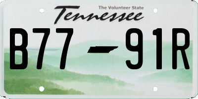 TN license plate B7791R