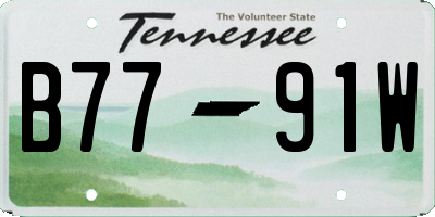TN license plate B7791W