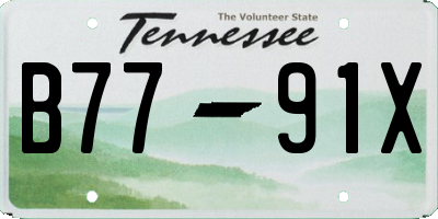 TN license plate B7791X