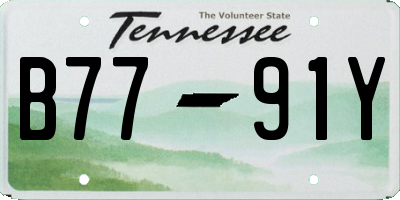 TN license plate B7791Y