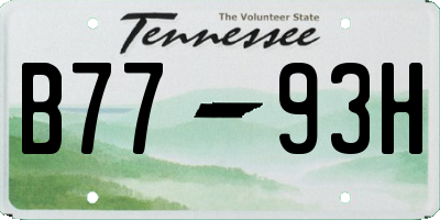 TN license plate B7793H
