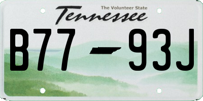 TN license plate B7793J
