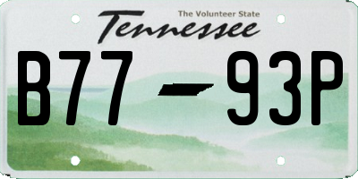 TN license plate B7793P