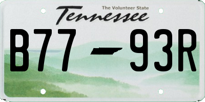 TN license plate B7793R