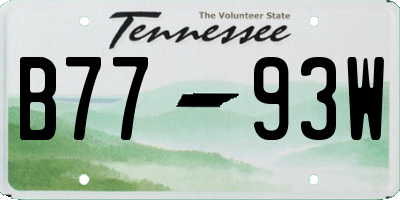 TN license plate B7793W