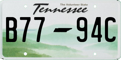 TN license plate B7794C