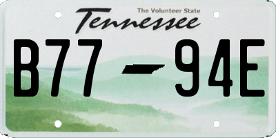 TN license plate B7794E