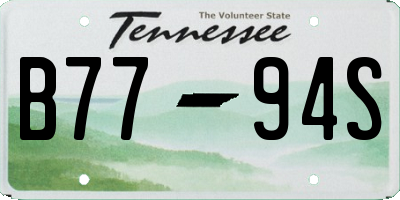 TN license plate B7794S